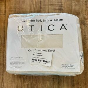WestPoint Bed, Bath & Linens - UTICA NEW in package, Cream color King Flat Sheet